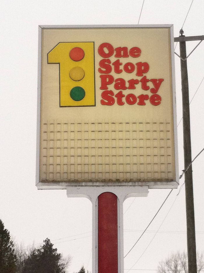 One Stop Party Store - The Sign Going Up - Probably 1970S